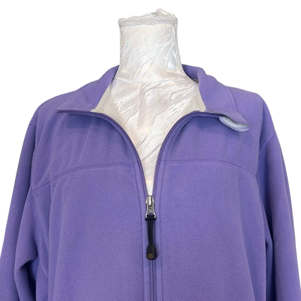 LL Bean Polar Tech Purple Full Zip Fleece Jacket Large - Picture 5 of 13